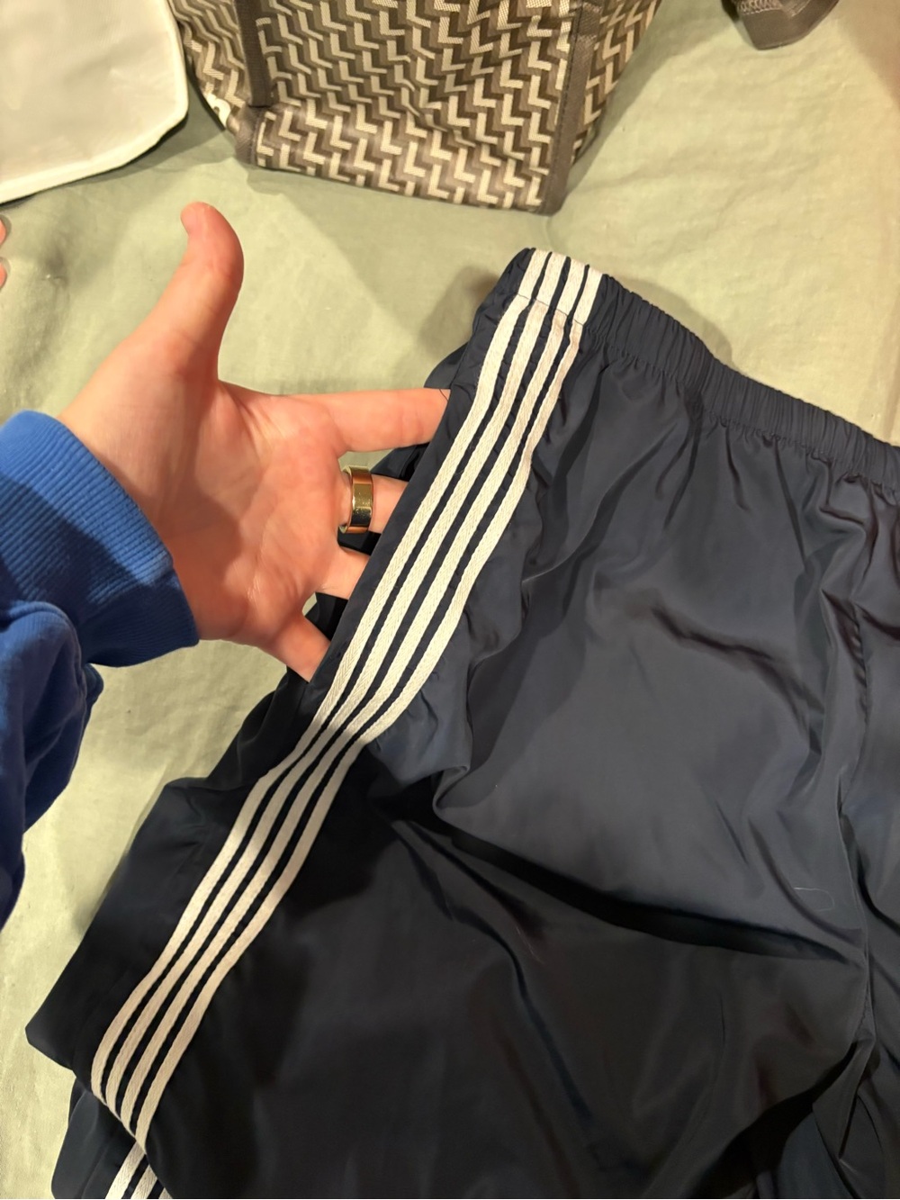 Edikted Remy Ribbon Track Pants in Navy - Picture 8 of 8
